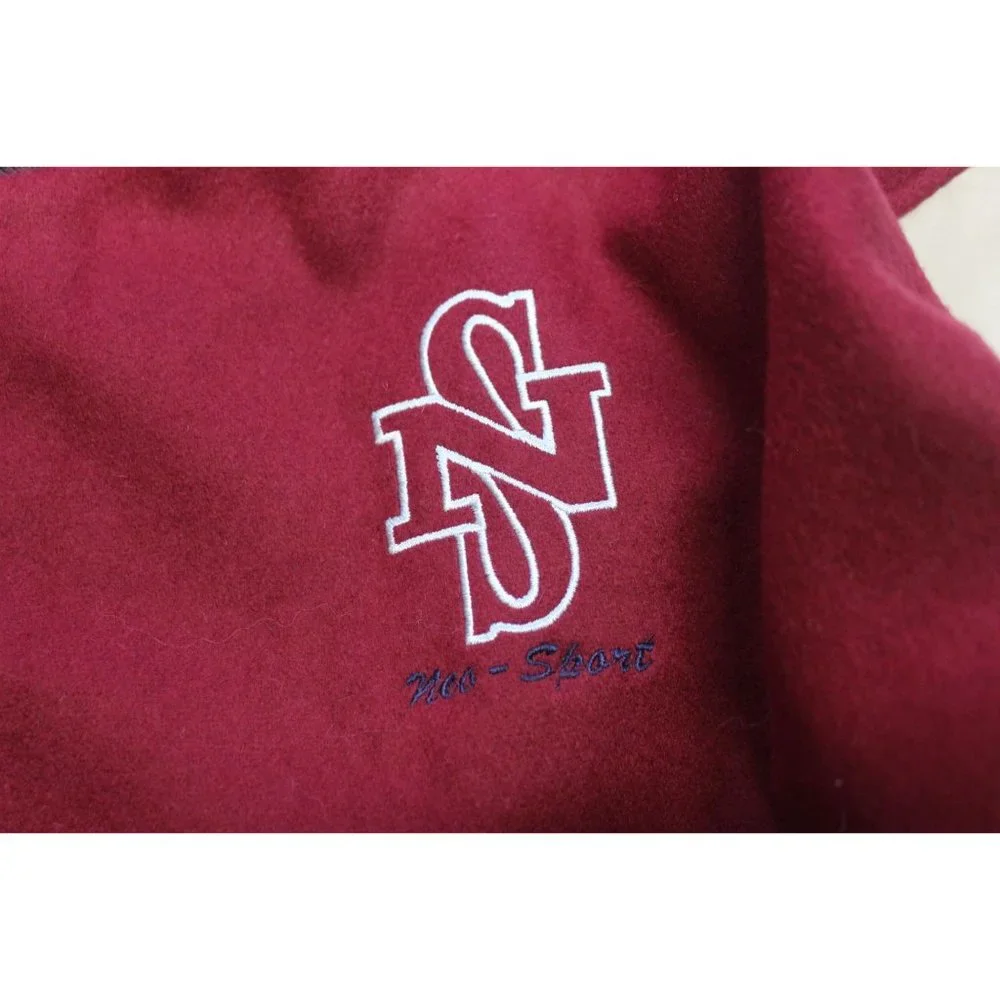 Vintage Neo-Sport USA made men's snap front wool leather varsity‎ jacket M USA